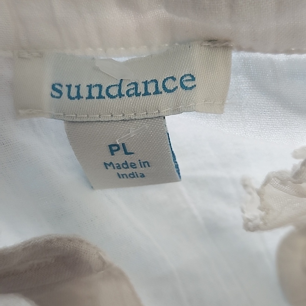 Sundance Elegant White Women's Blouse Petite Large - Picture 10 of 13
